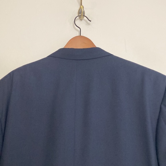 Vintage Sport Coat Mens 44S Navy Blue Wool Double Breast Peak Collar Gold Button - Picture 5 of 16